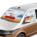 Osłony przeciwsłoneczne na przednie szyby, Sun Blocker VW T5, T6, T6.1 - montaż na magnes - Czerwone