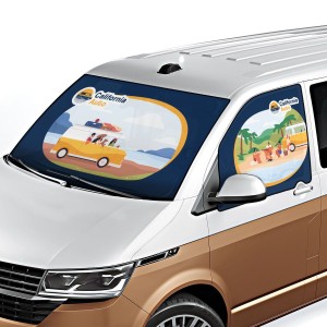 Osłony przeciwsłoneczne na przednie szyby, Sun Blocker VW T5, T6, T6.1 - montaż na magnes - Granatowe