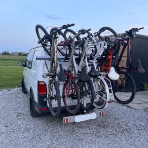 Bagażnik rowerowy na 4 - 5 - 6 rowerów, 80kg 100kg 125kg 150kg Bagażnik na duże rowery MTB Górskie Elektryczne  Volkswagen T5 T6 T6.1 T7 Multivan Caravelle California