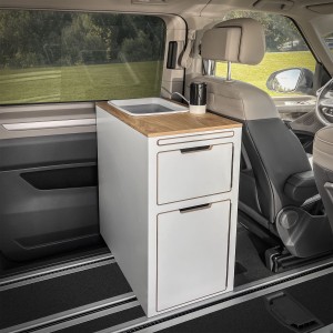 Szafka kuchenna, Szafka kempingowa za fotel kierowcy - Volkswagen Nowy Multivan T7, Nowa California Beach T7