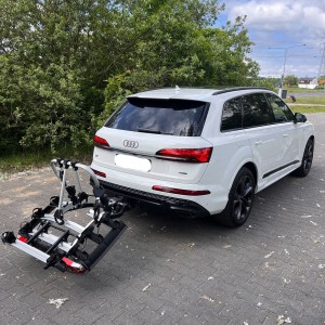 Oryginalny niemiecki Bagażnik rowerowy na hak 2 3 4 rowery, 4 rowery elektryczne Bagażnik na rowery elektryczne do Audi Q3 Q5 Q7 Q8 Audi RS