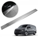 Srebrna Nakładka ochronna na zderzak tylny, Ochronna listwa krawędzi bagażnika MERCEDES V-KLASA, VITO - W447 2014-